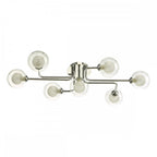 Dar REY3450-04 Reyna 7 Light Semi Flush Polished Chrome With Clear/Opal Glass