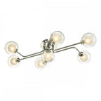 Dar REY3450-04 Reyna 7 Light Semi Flush Polished Chrome With Clear/Opal Glass