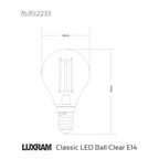 Luxram Value Classic Pack Of 10 E14 Golf Ball LED Dimmable 4W Warm White 2700K
