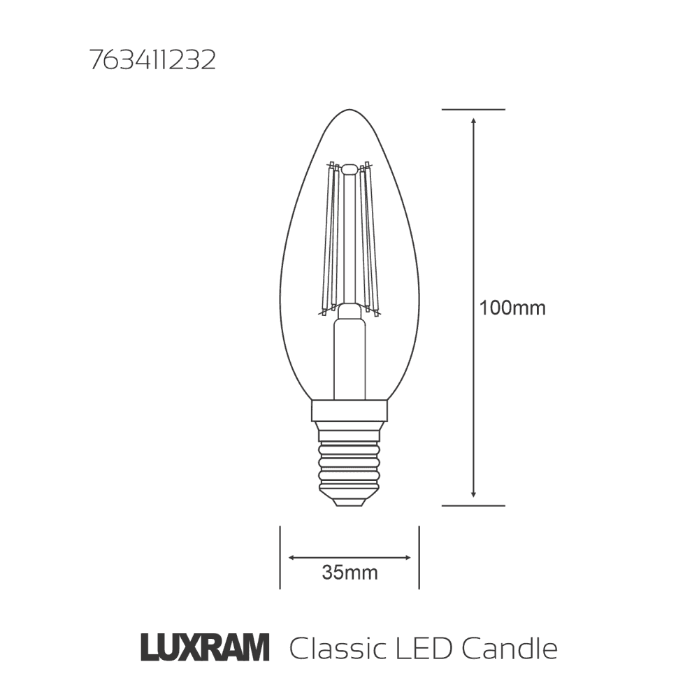 Value Classic E14 Candle LED Dimmable 4W Cool White 4000K