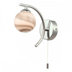 Dar ATI0750-07 Atiya Wall Light Polished Chrome With Planet Style Glass