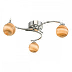 Dar ATI5350-07 Atiya 3 Light Semi Flush Ceiling Light Polished Chrome With Planet Style Glass