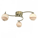 Dar ATI5375-07 Atiya 3 Light Semi Flush Antique Brass With Planet Style Glass