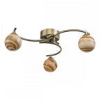 Dar ATI5375-07 Atiya 3 Light Semi Flush Antique Brass With Planet Style Glass