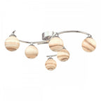Dar ATI6450-07 Atiya 6 Light Semi Flush Polished Chrome With Planet Style Glass