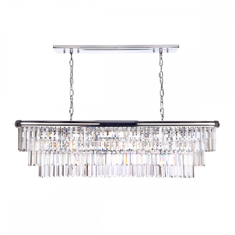 Dar EUL2350 Eulalia 10 Light Chandelier Polished Chrome Crystal