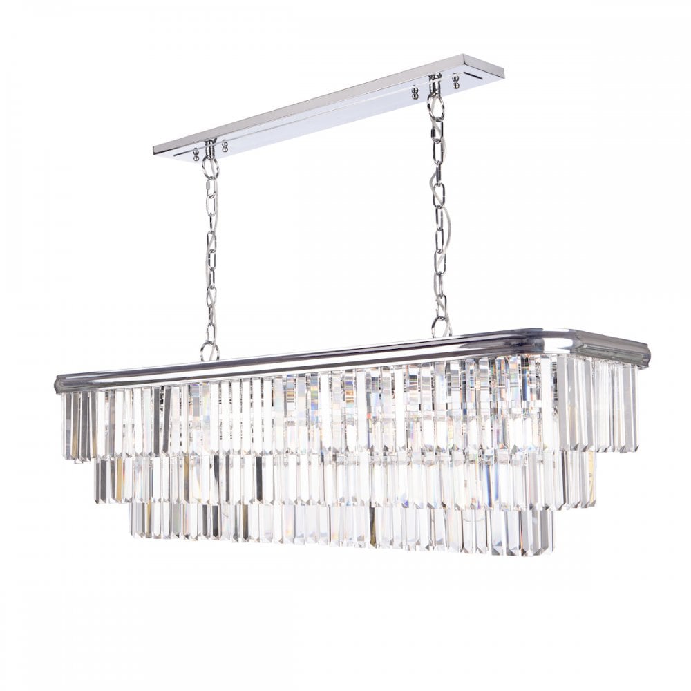 Dar EUL2350 Eulalia 10 Light Chandelier Polished Chrome Crystal