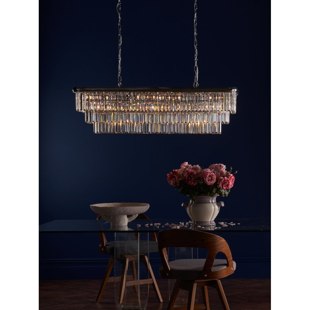 Dar EUL2350 Eulalia 10 Light Chandelier Polished Chrome Crystal