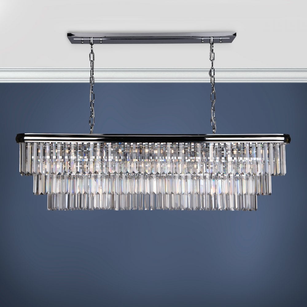 Dar EUL2350 Eulalia 10 Light Chandelier Polished Chrome Crystal