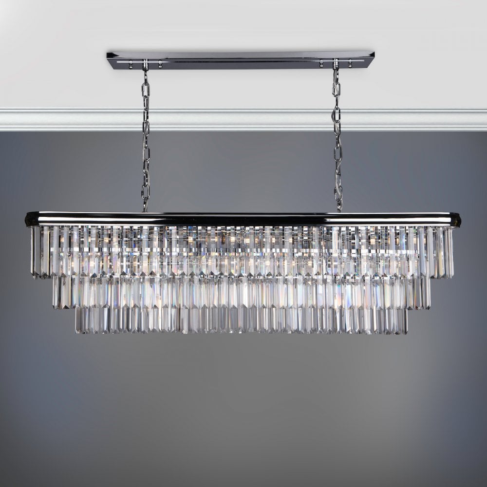 Dar EUL2350 Eulalia 10 Light Chandelier Polished Chrome Crystal