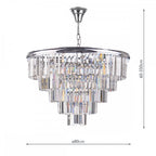 Dar EUL1250 Eulalia 12 Light Chandelier Polished Chrome Crystal