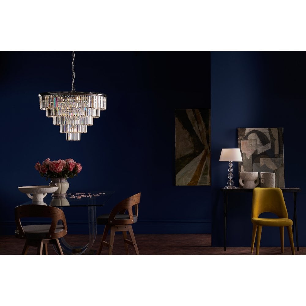 Dar EUL1250 Eulalia 12 Light Chandelier Polished Chrome Crystal