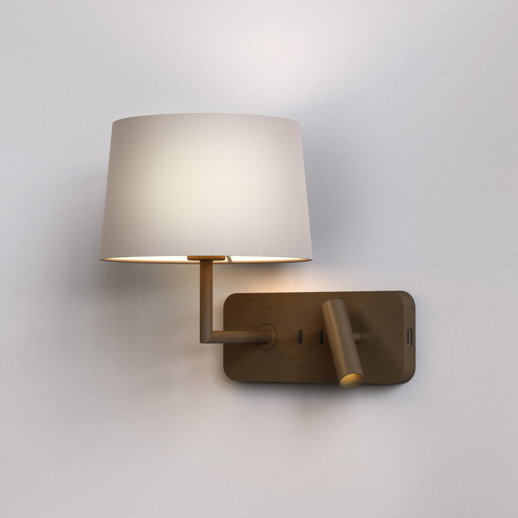 1406012 Side by Side Grande Reading Light USB Bronze