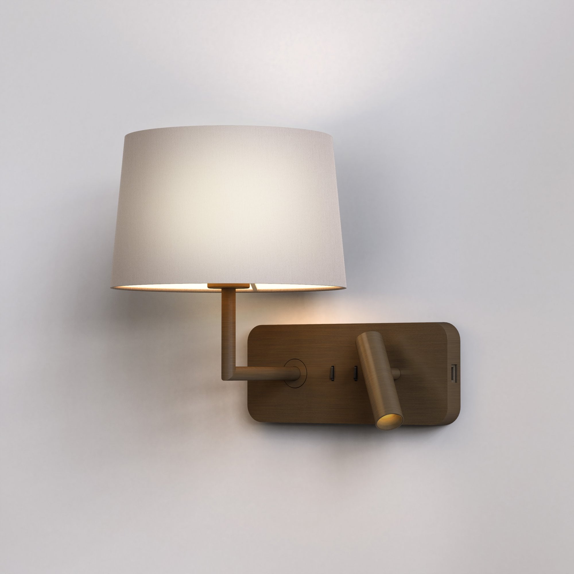 1406012 Side by Side Grande Reading Light USB Bronze