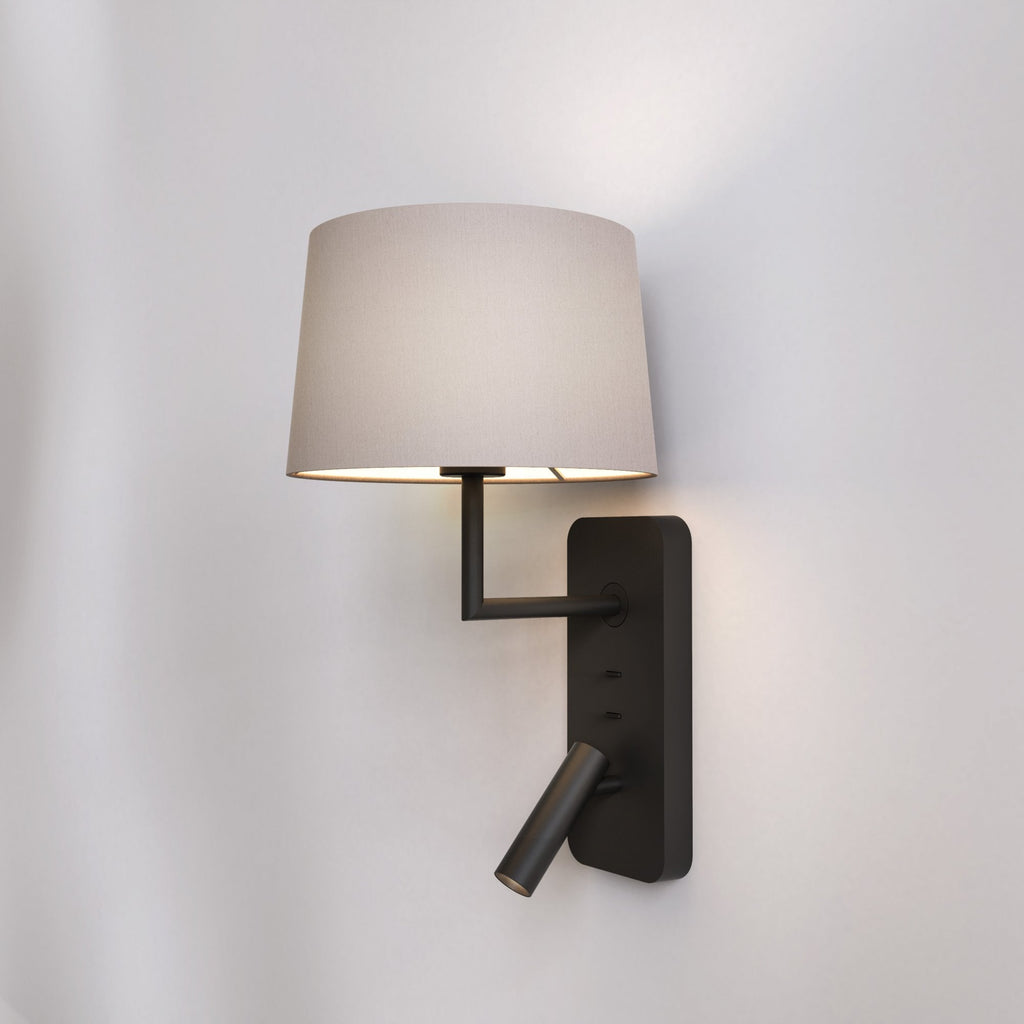 1406013 Side by Side Grande Reading Light USB Matt Black