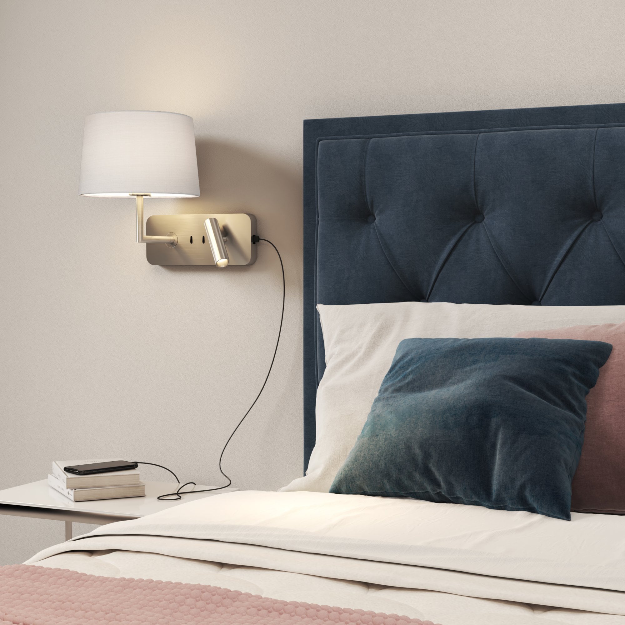1406013 Side by Side Grande Reading Light USB Matt Black