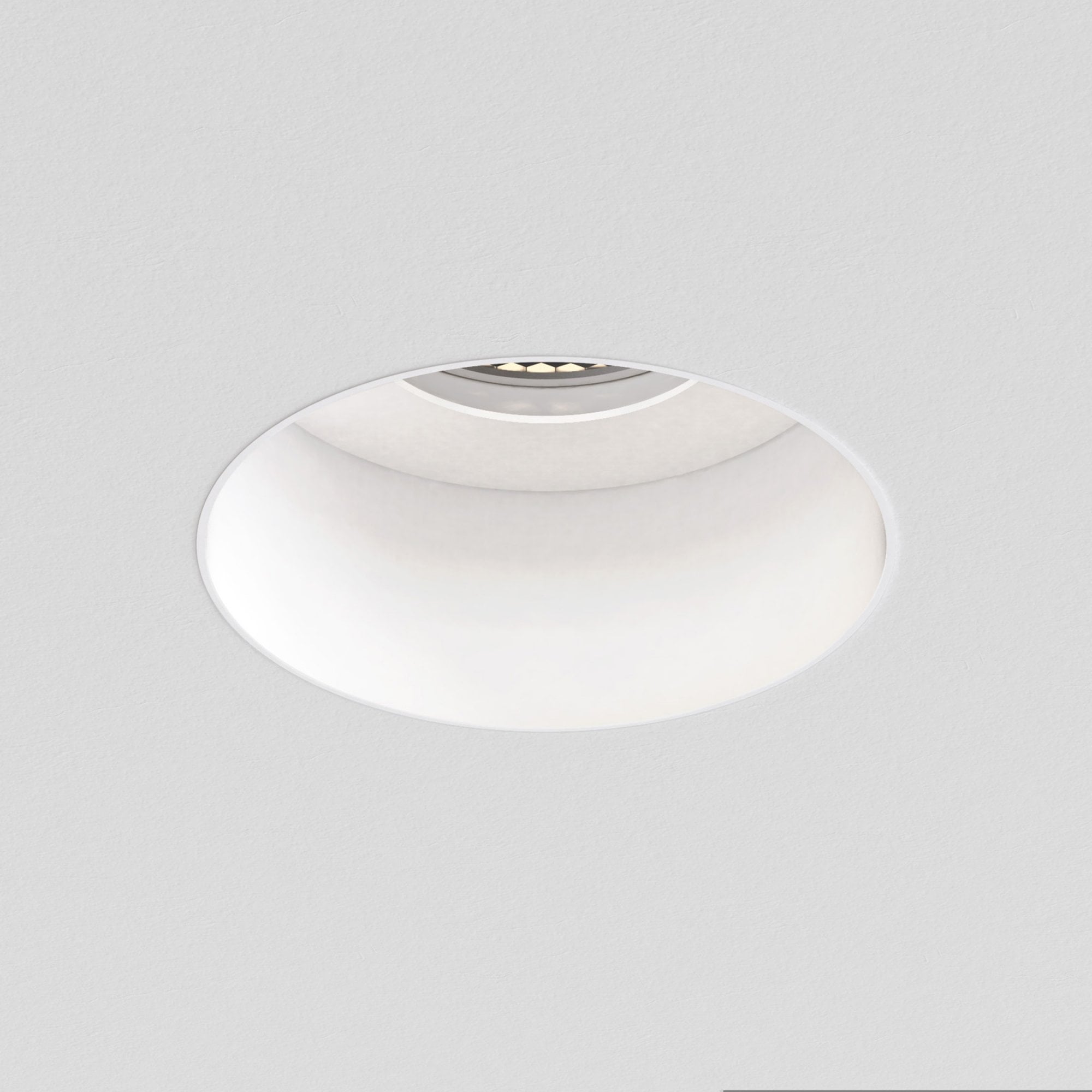 1248017 Trimless Slimline Round Fixed Fire-Rated Bathroom Downlight/Recessed Spot Light Matt White