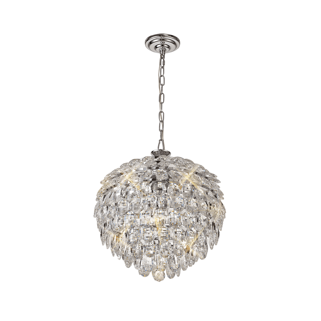 IL32801 Coniston Pendant 6 Light Polished Chrome Crystal
