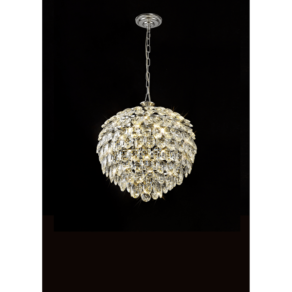 IL32801 Coniston Pendant 6 Light Polished Chrome Crystal