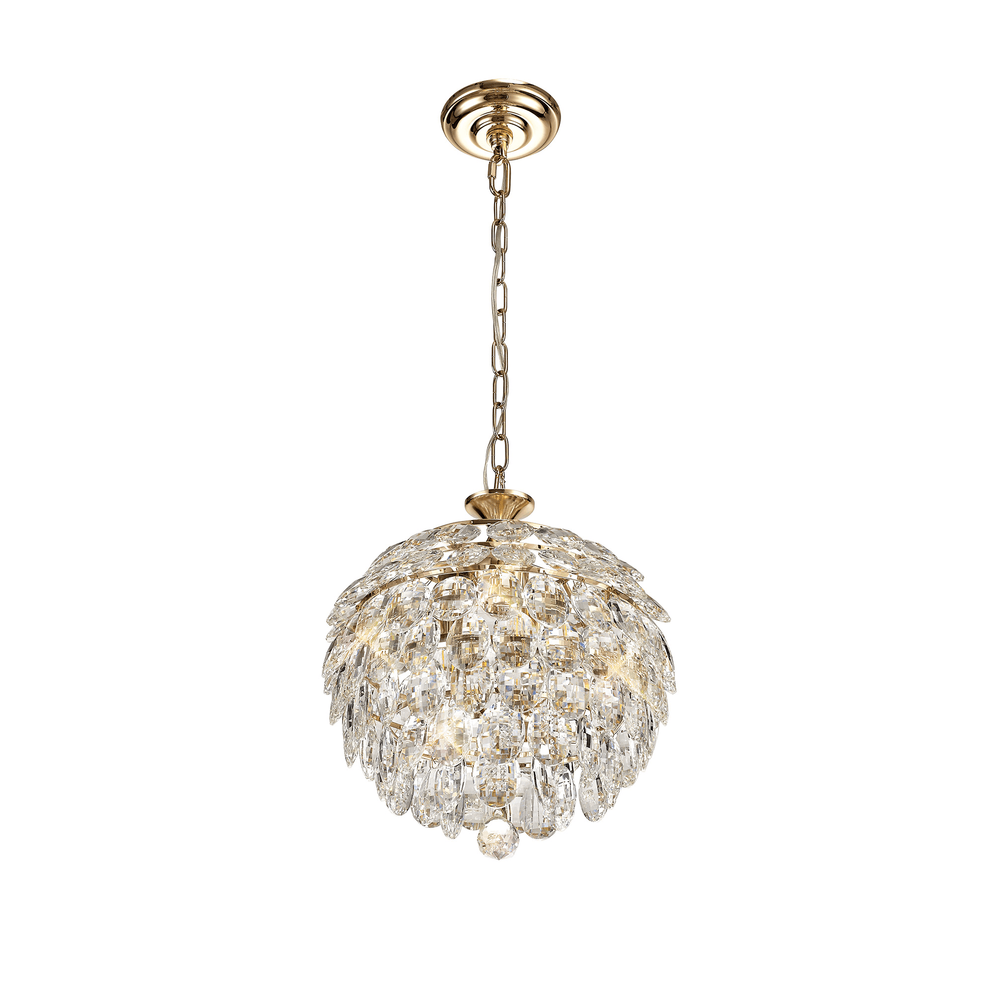 IL32803 Coniston Pendant 3 Light French Gold Crystal