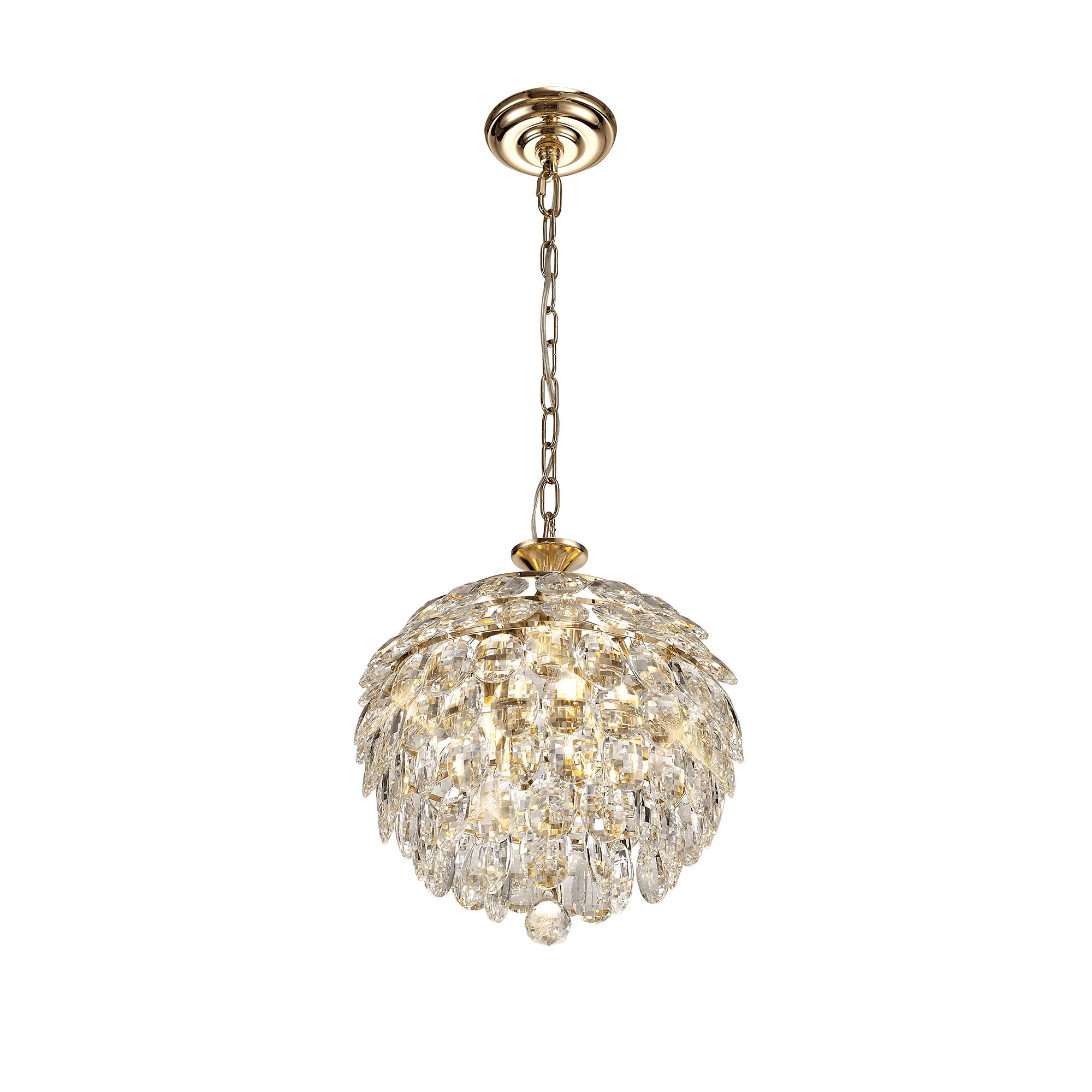 IL32803 Coniston Pendant 3 Light French Gold Crystal