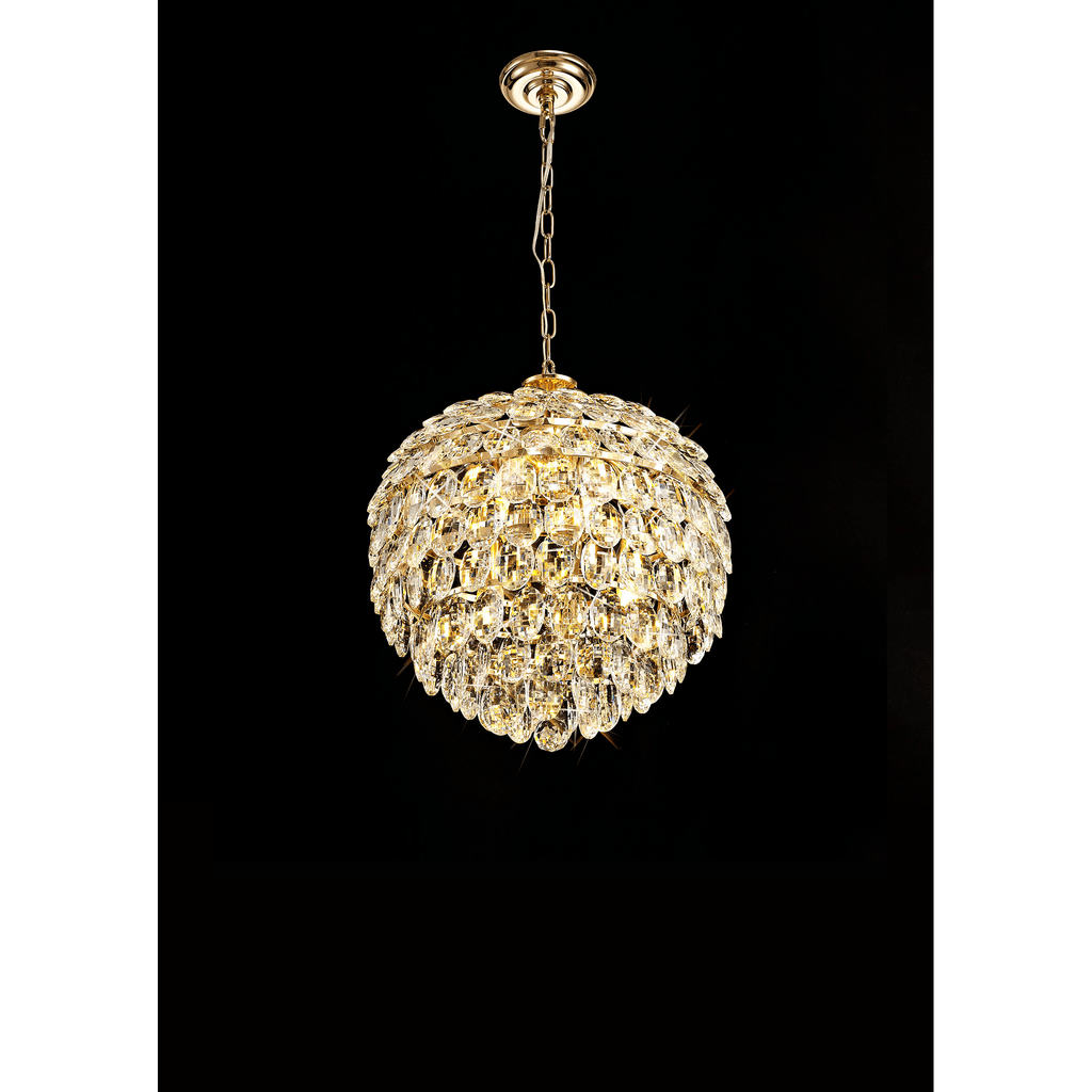 IL32804 Coniston Pendant 6 Light French Gold Crystal