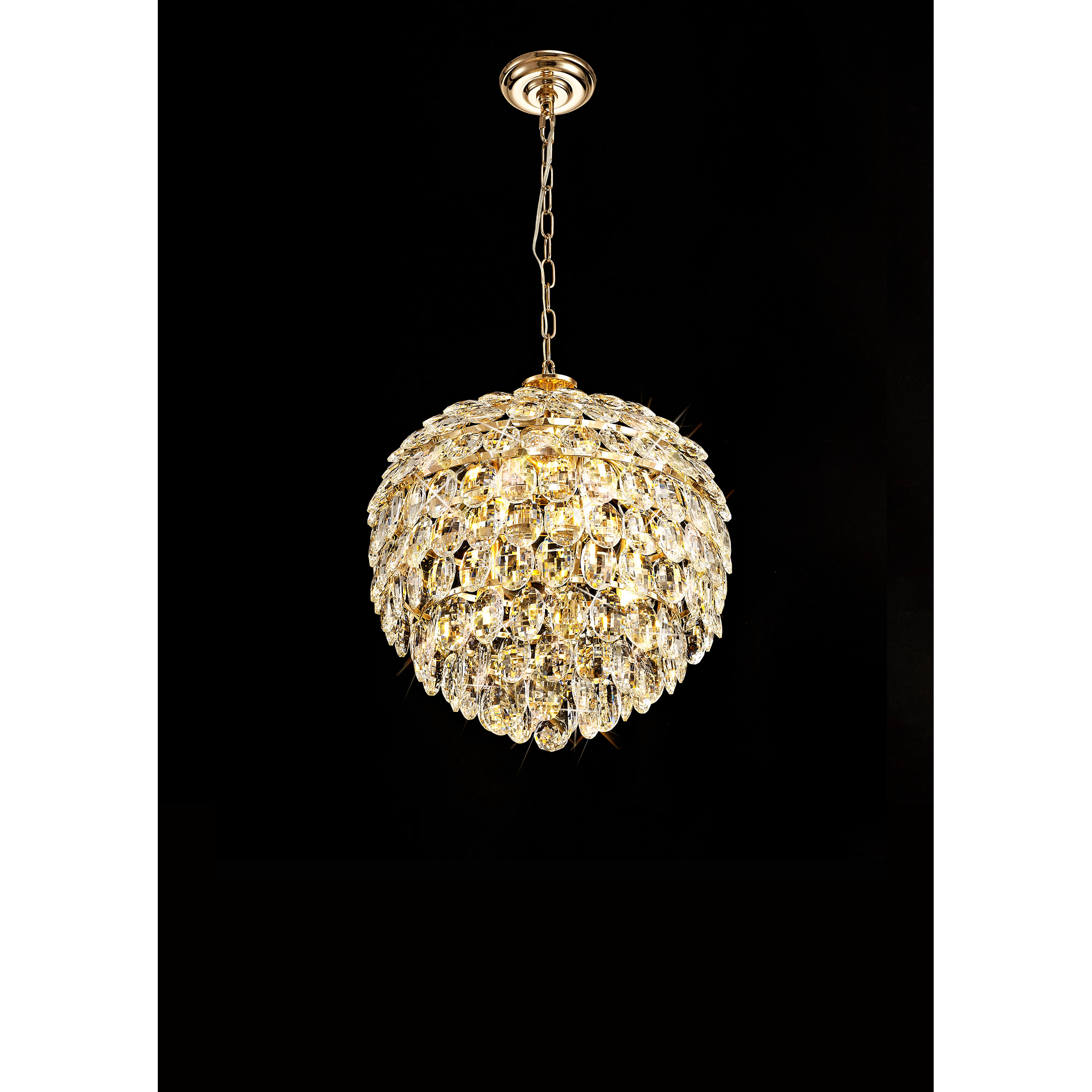 IL32804 Coniston Pendant 6 Light French Gold Crystal