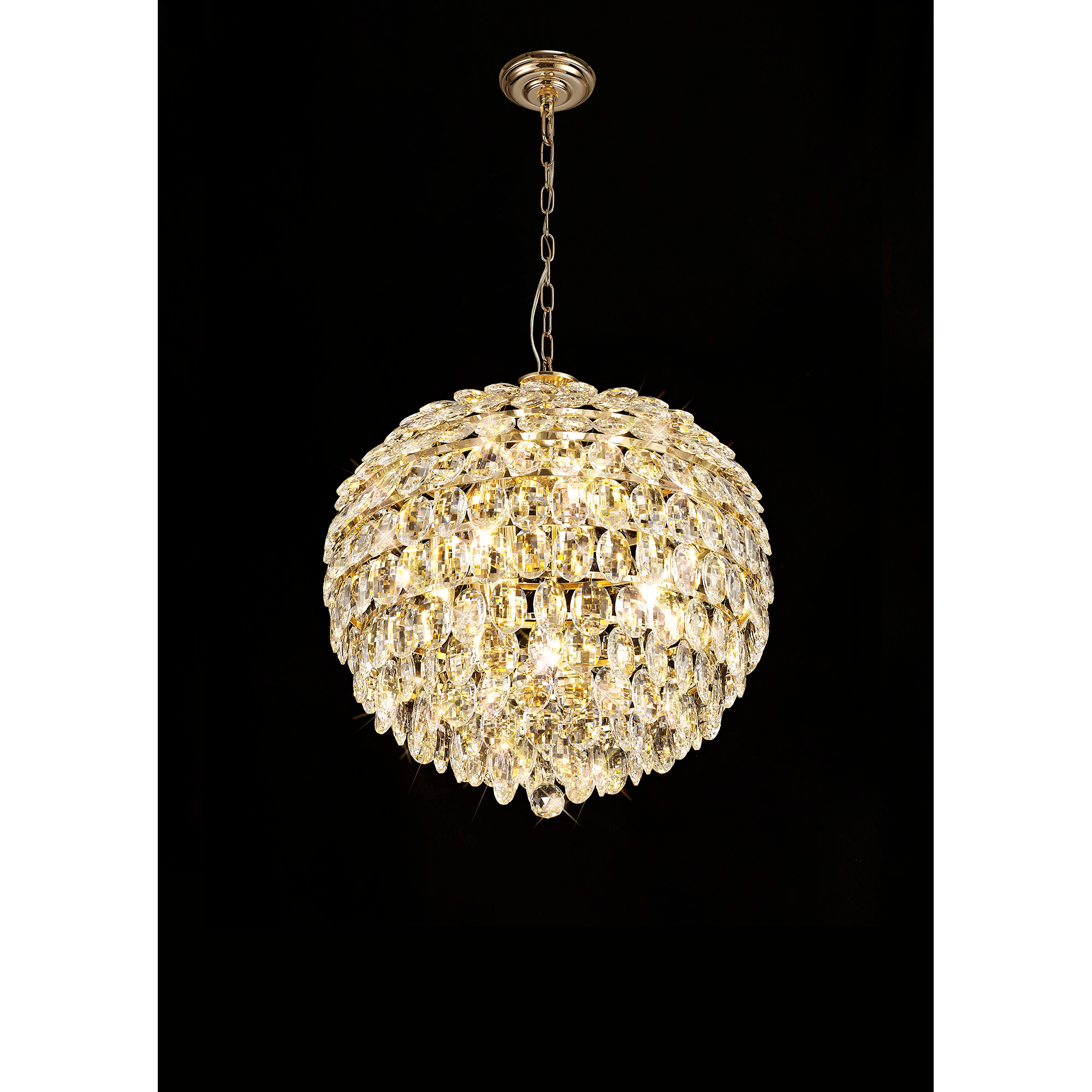 IL32804 Coniston Pendant 6 Light French Gold Crystal