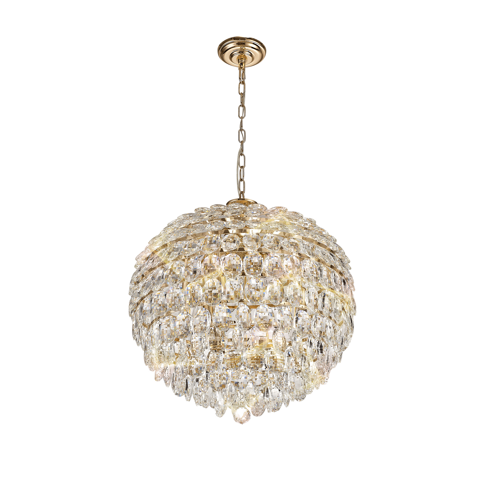 IL32805 Coniston Pendant 9 Light French Gold Crystal
