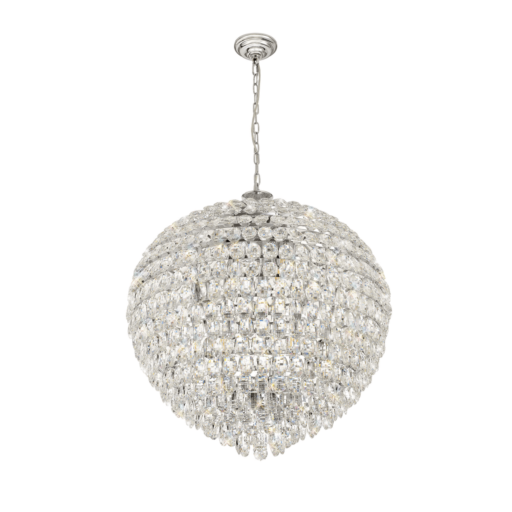IL32809 Coniston Pendant 16 Light Polished Chrome Crystal