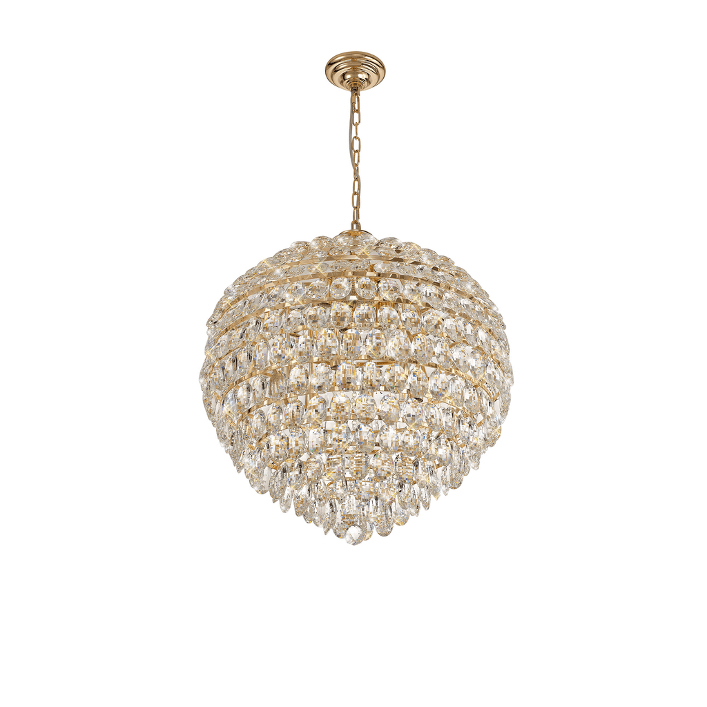 IL32810 Coniston Pendant 12 Light French Gold Crystal