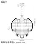 IL32811 Coniston Pendant 16 Light French Gold Crystal