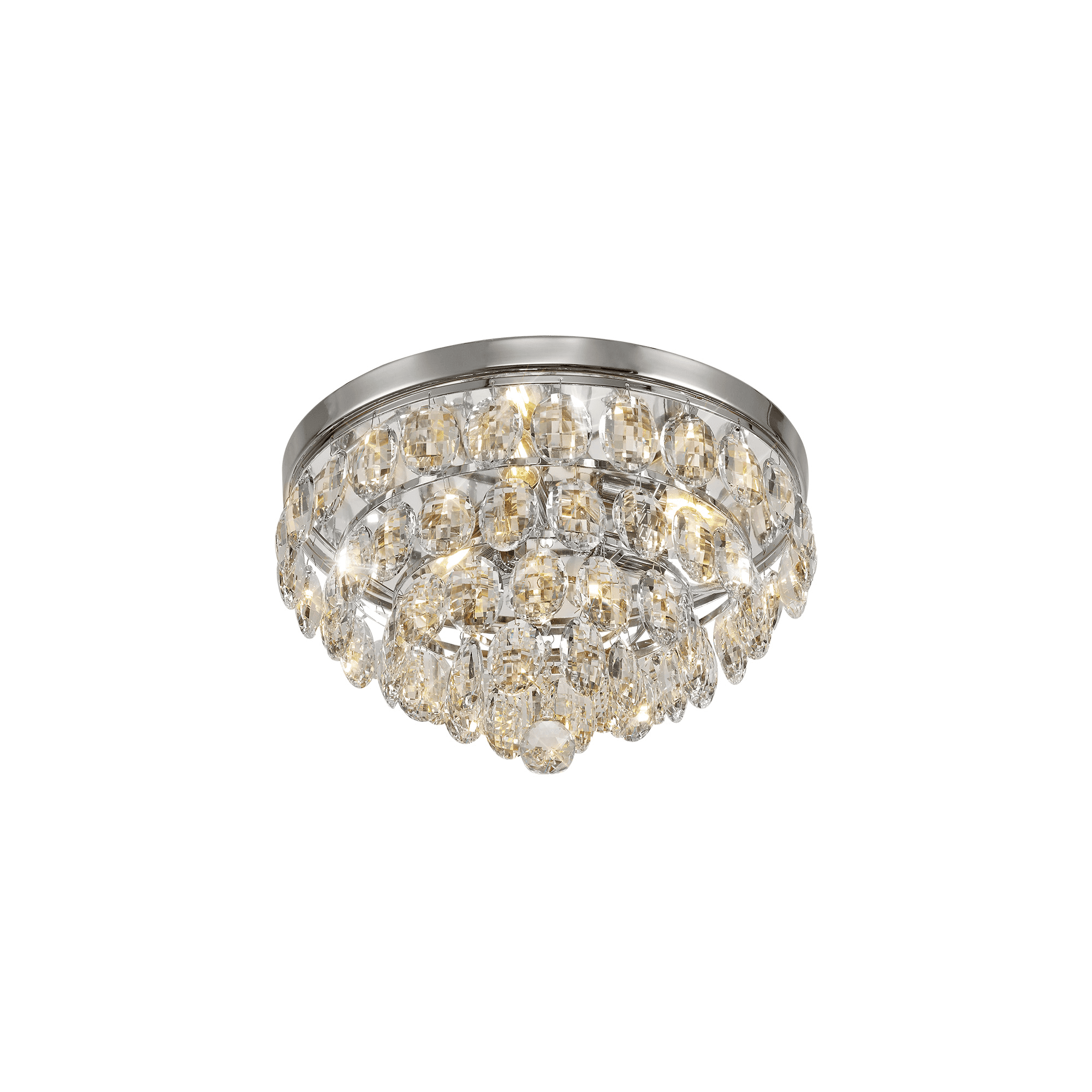 IL32812 Coniston Flush Ceiling 3 Light Polished Chrome Crystal