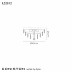 IL32812 Coniston Flush Ceiling 3 Light Polished Chrome Crystal