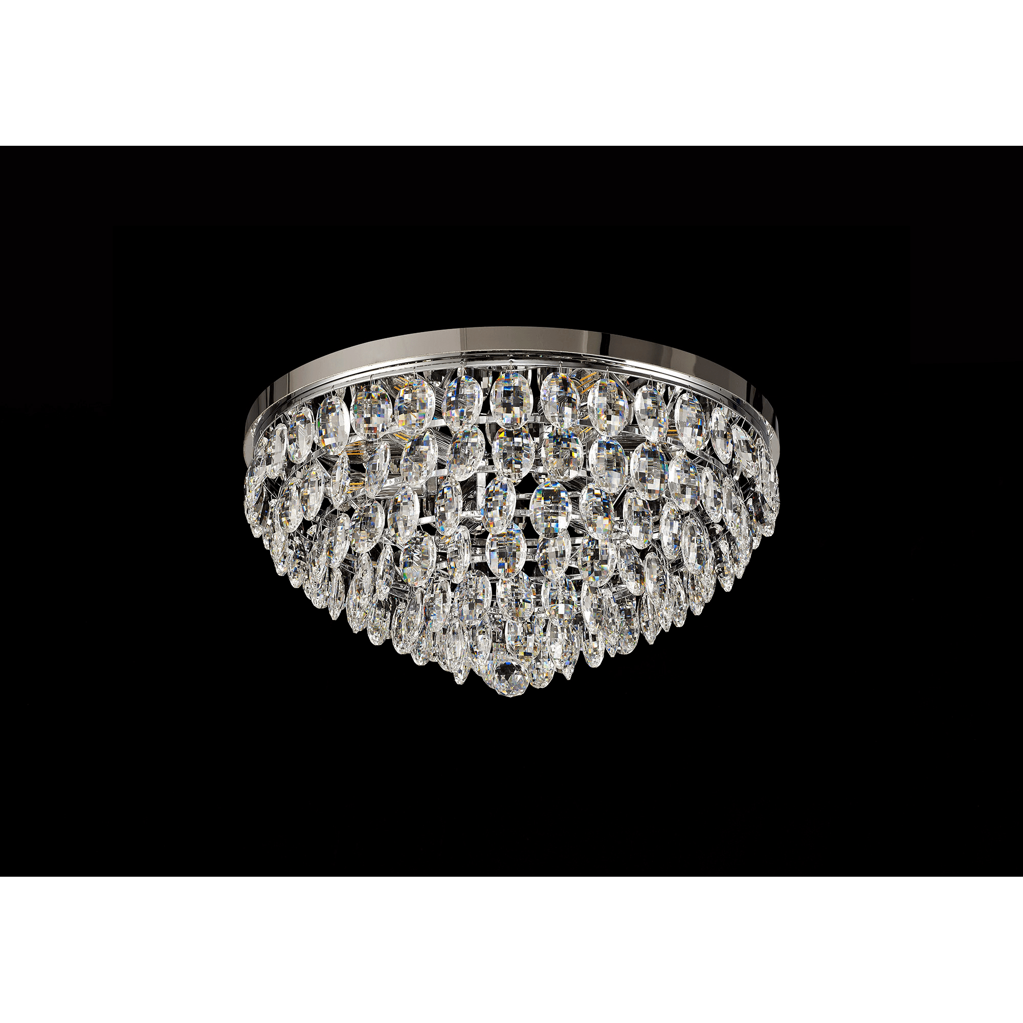 IL32813 Coniston Flush Ceiling 6 Light Polished Chrome Crystal
