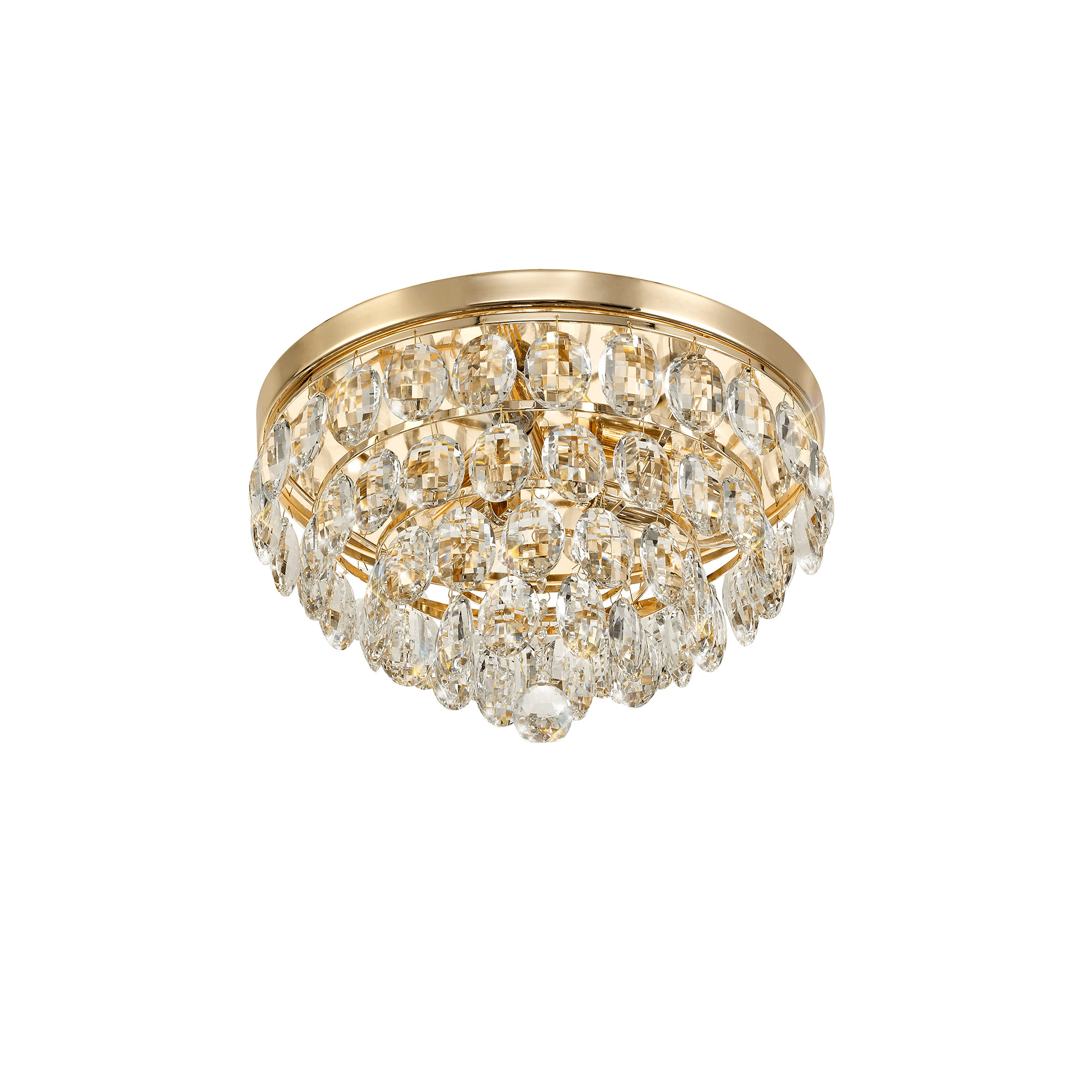 IL32816 Coniston Flush Ceiling 3 Light French Gold Crystal