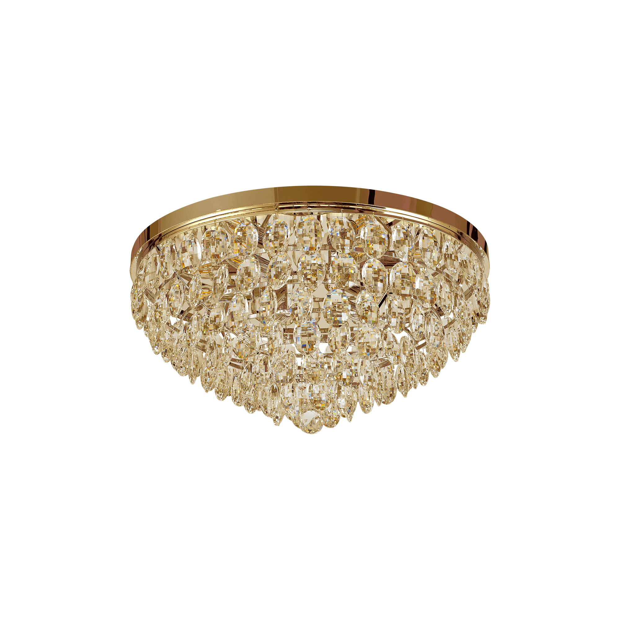 IL32817 Coniston Flush Ceiling 6 Light French Gold Crystal (C)