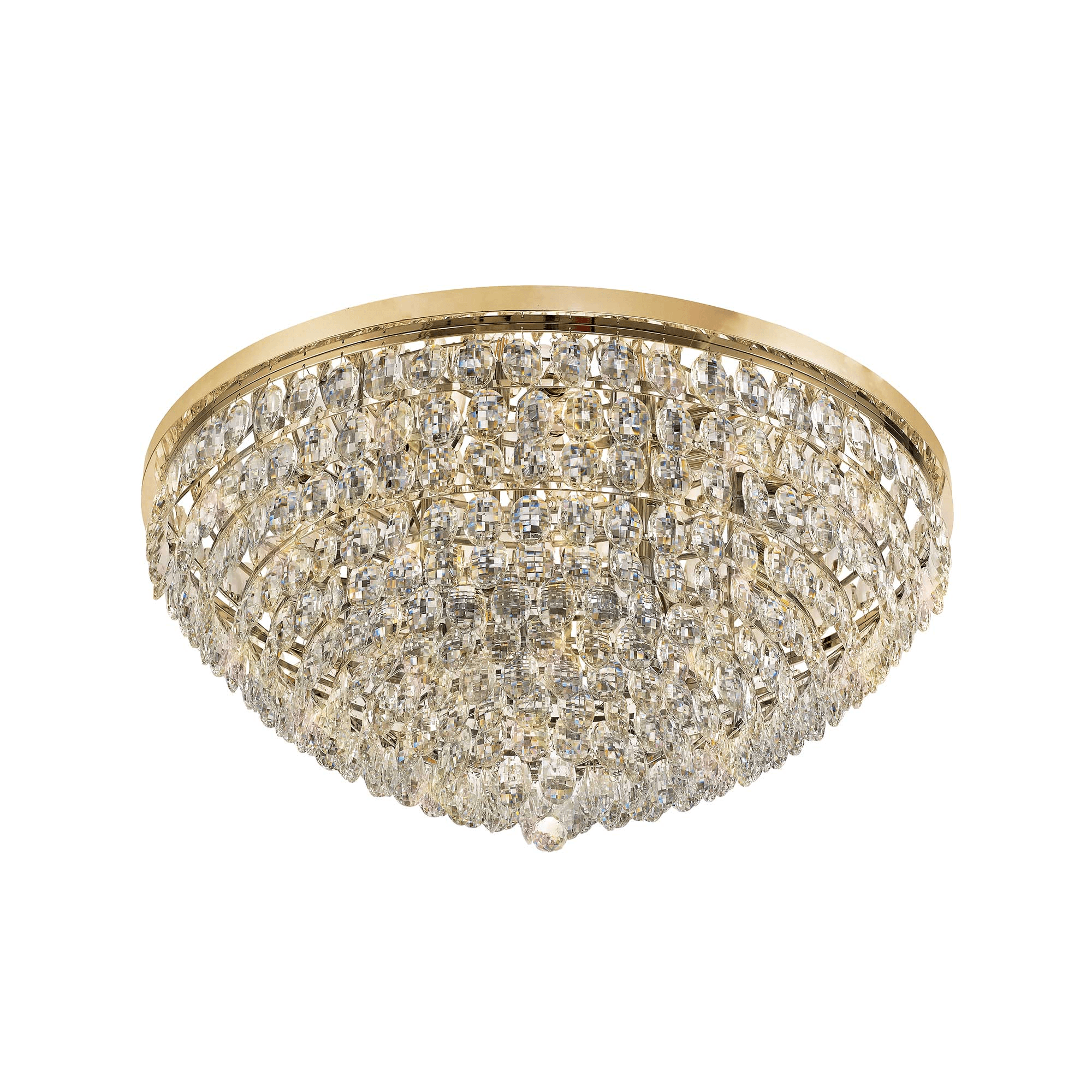 IL32819 Coniston Flush Ceiling 15 Light French Gold Crystal