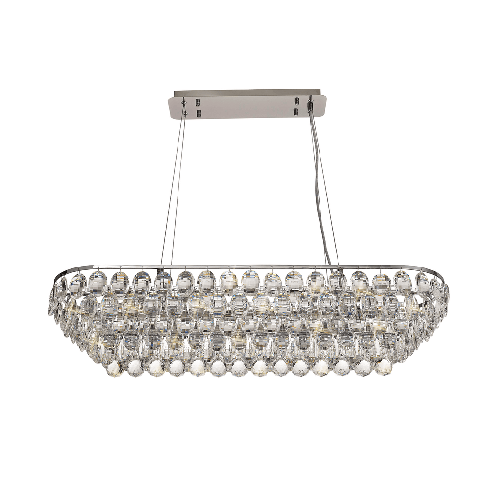 IL32820 Coniston Linear Pendant 8 Light Polished Chrome Crystal