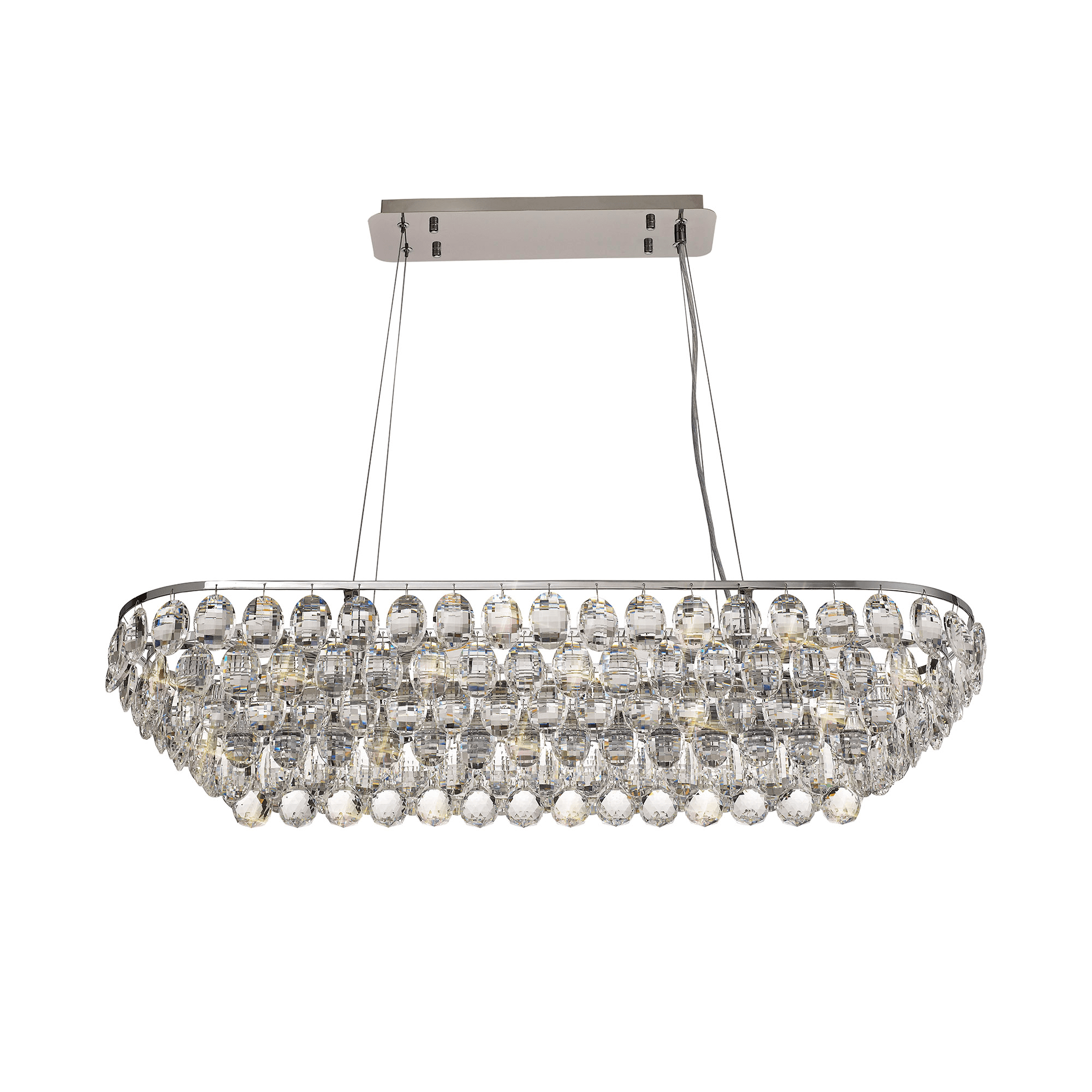 IL32820 Coniston Linear Pendant 8 Light Polished Chrome Crystal