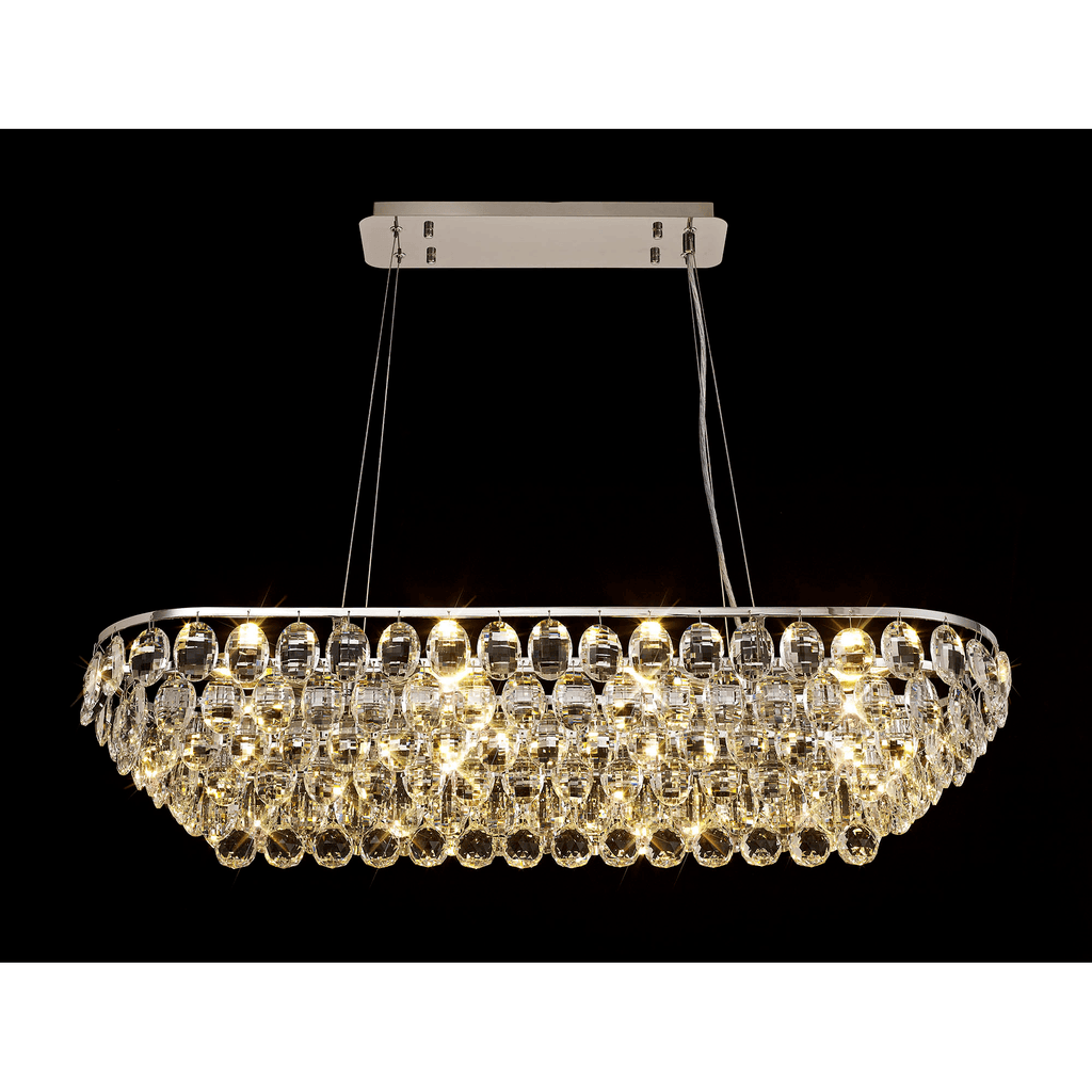 IL32820 Coniston Linear Pendant 8 Light Polished Chrome Crystal