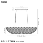 IL32820 Coniston Linear Pendant 8 Light Polished Chrome Crystal