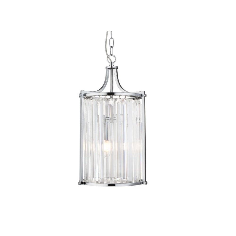8092-2CC Victoria 2 Light Pendant Chrome With Crystal Glass