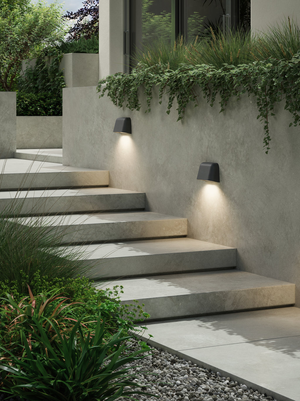 1317031 Mast Outdoor Twin Wall Light Charcoal Concrete