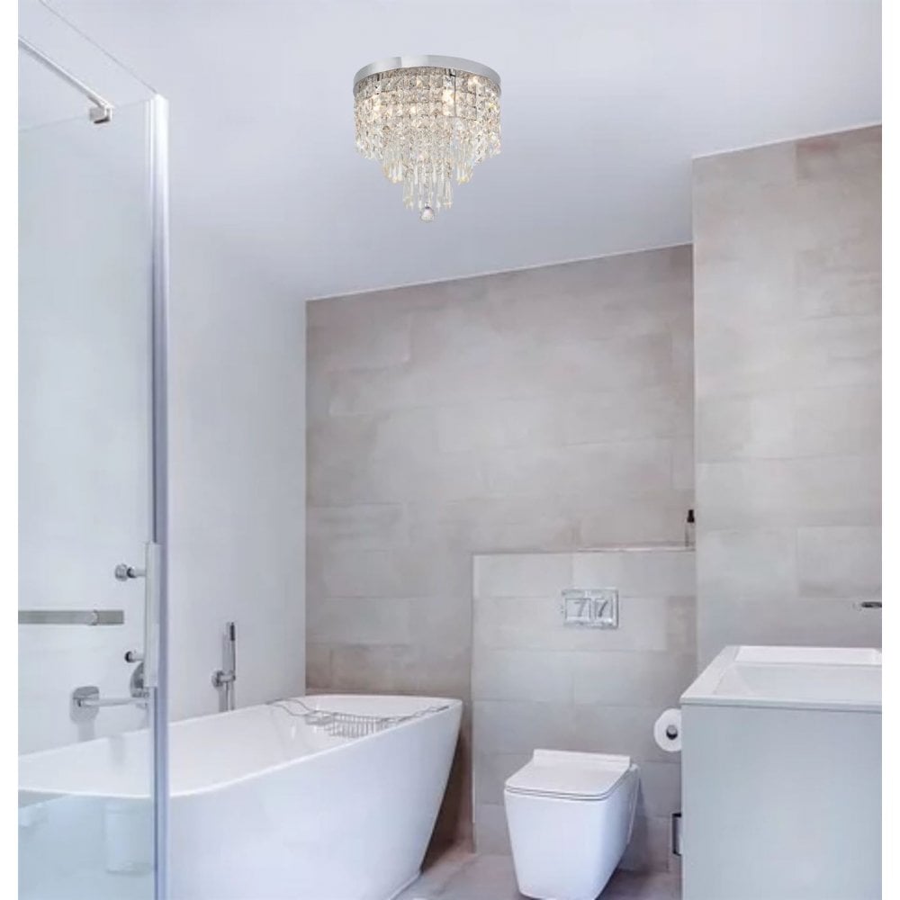 NL70569 Isabelle Bathroom Ceiling  Light 4 Light Polished Chrome/Crystal