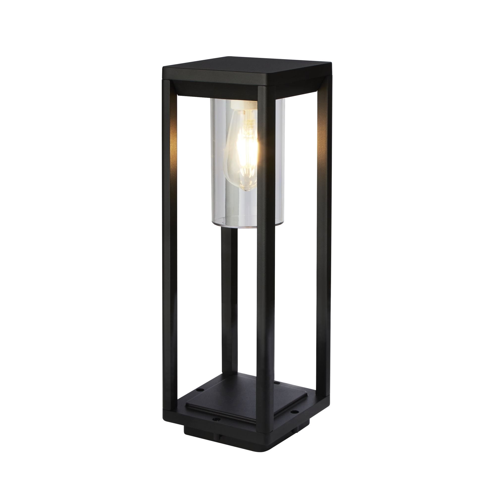 28731-450 1 Light Outdoor Post 450mm Black With Clear Diffuser
