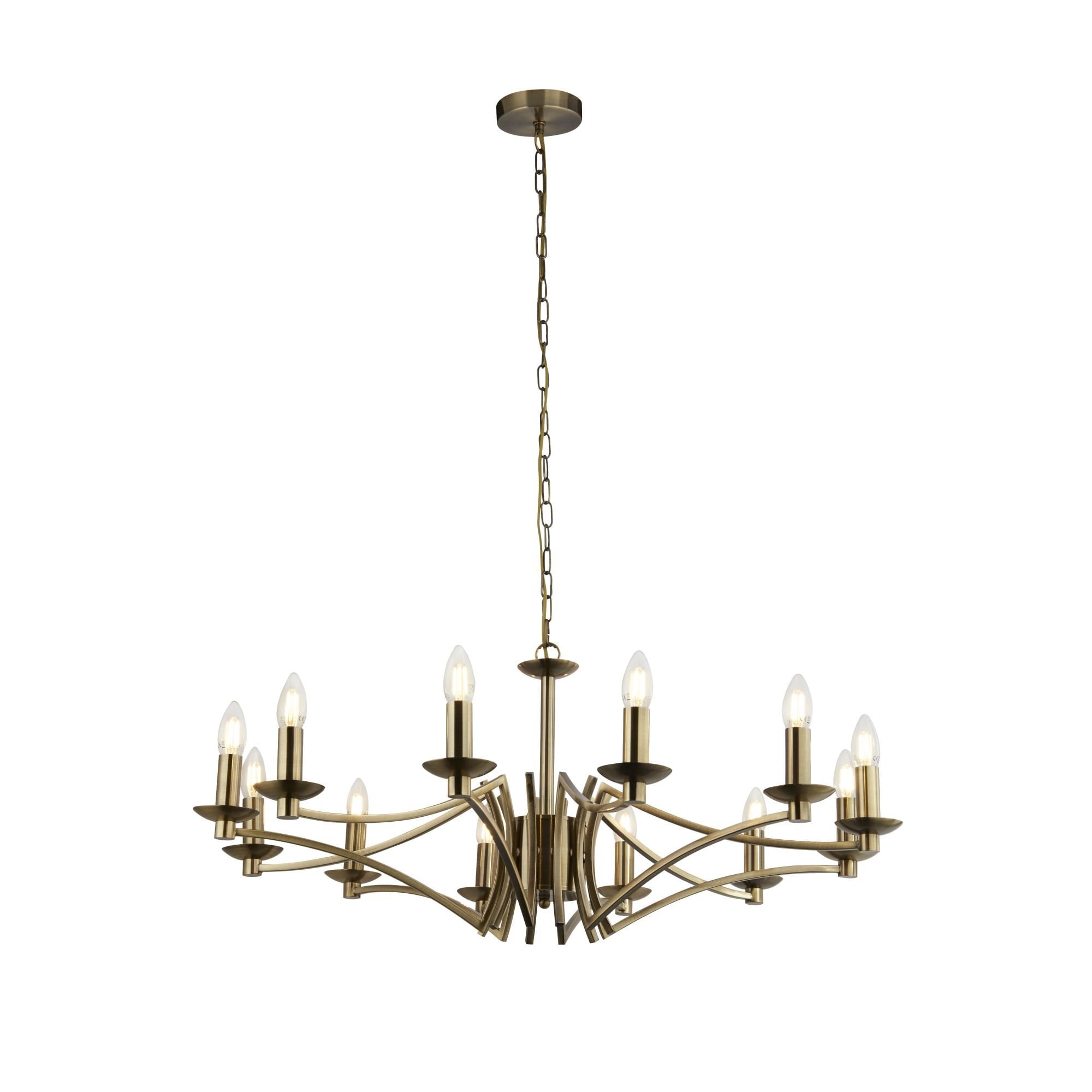 41312-12AB Ascot 12 Light Pendant Antique Brass