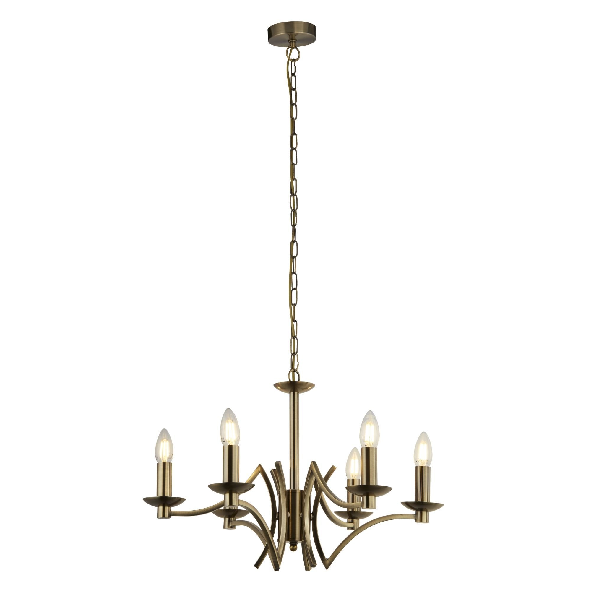 41312-6AB Ascot 6 Light Pendant Antique Brass