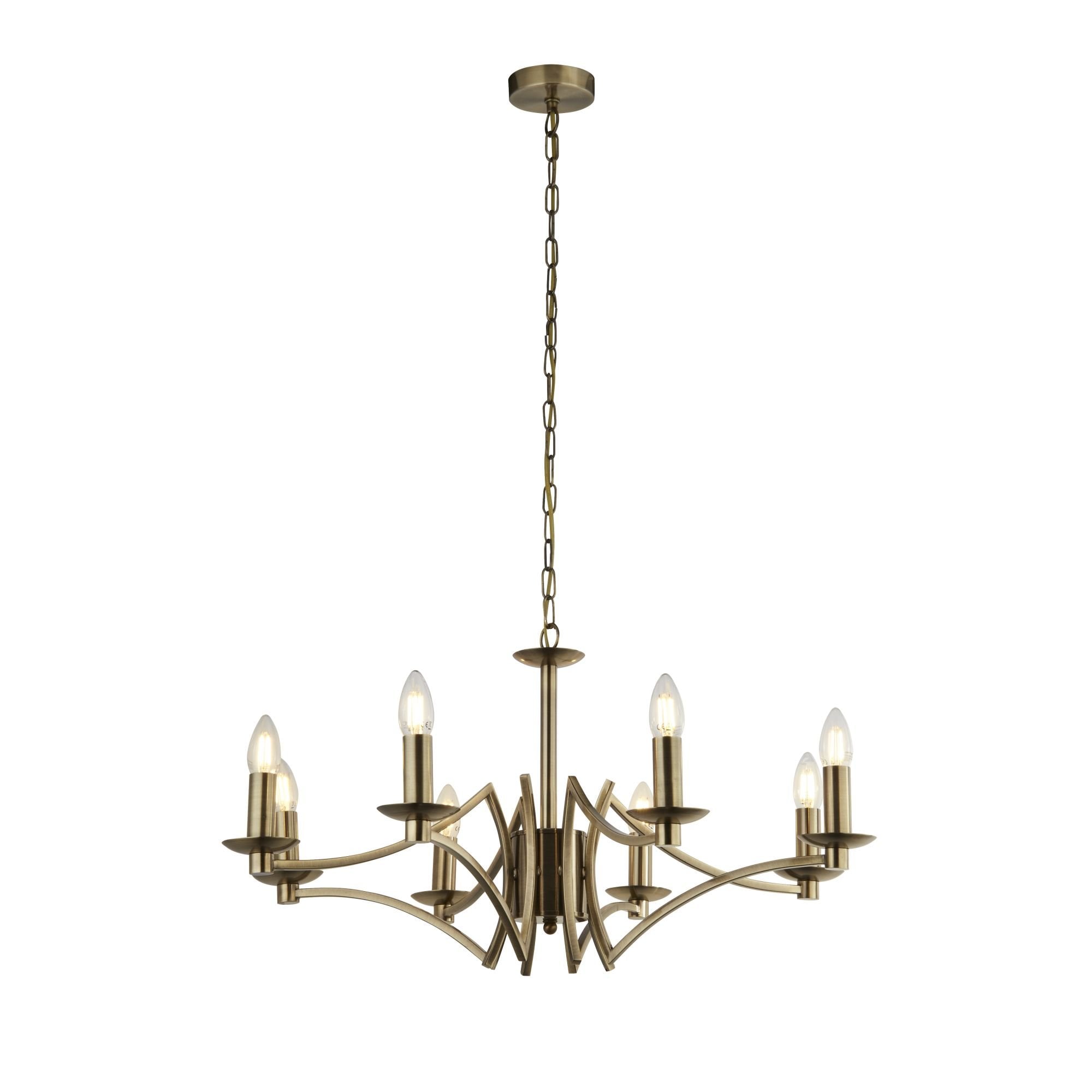 41312-8AB Ascot 8 Light Pendant Antique Brass