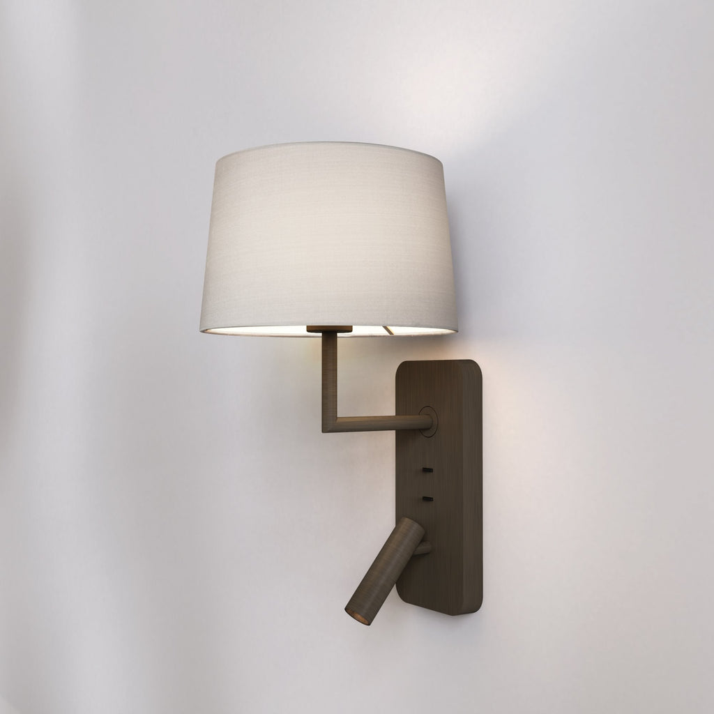 1406012 Side by Side Grande Reading Light USB Bronze